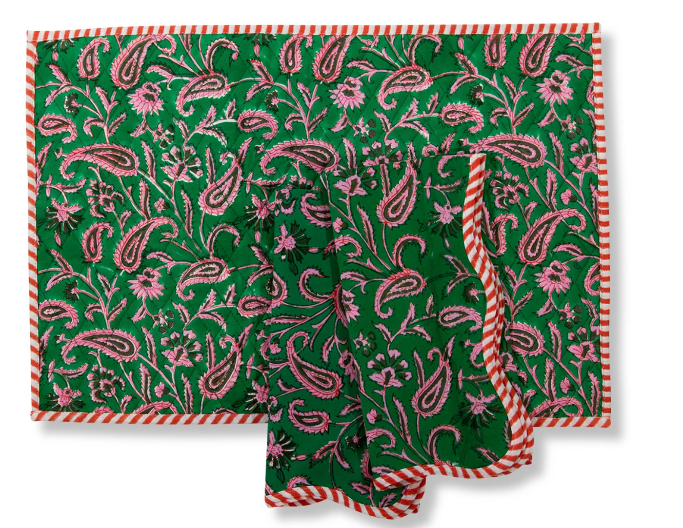 Evergreen Quilted Placemat Set