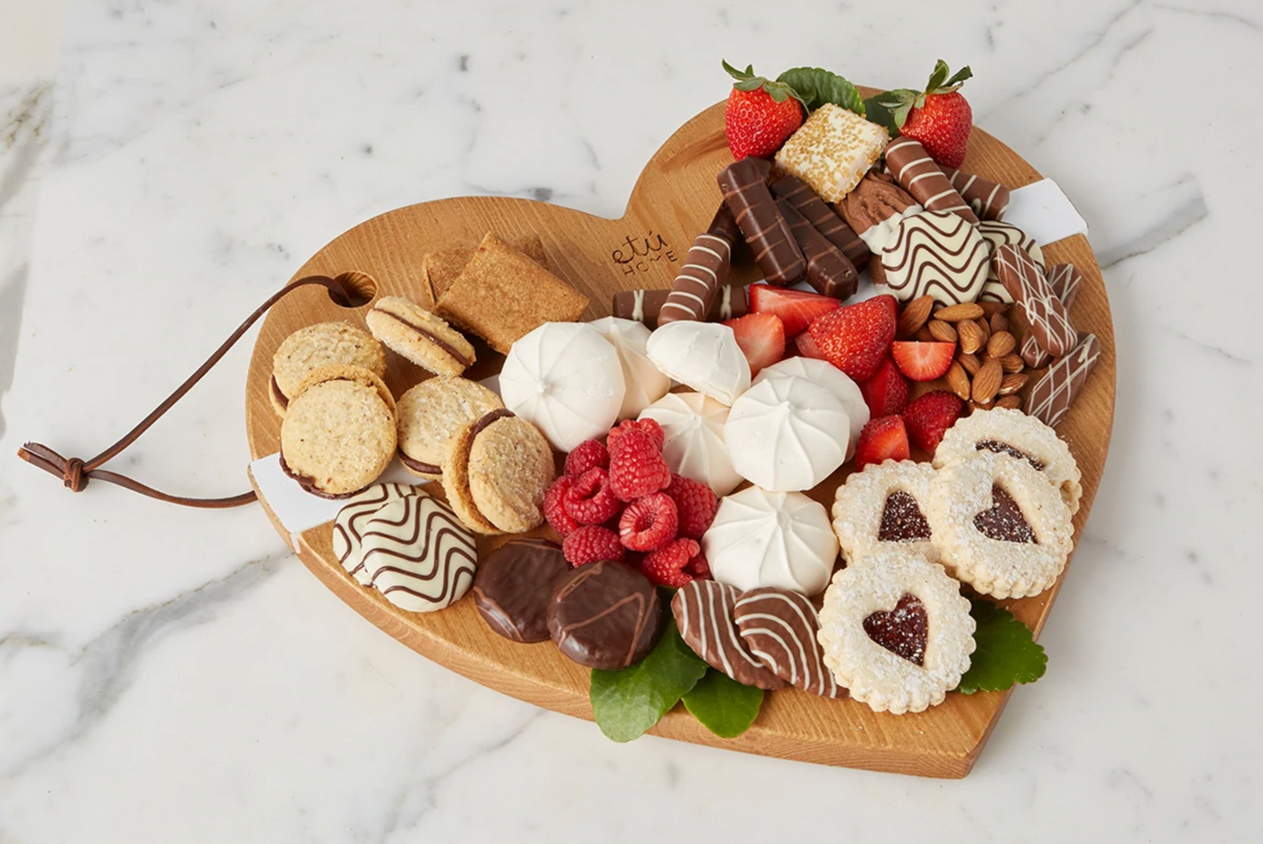 Natural Mod Heart Charcuterie Board