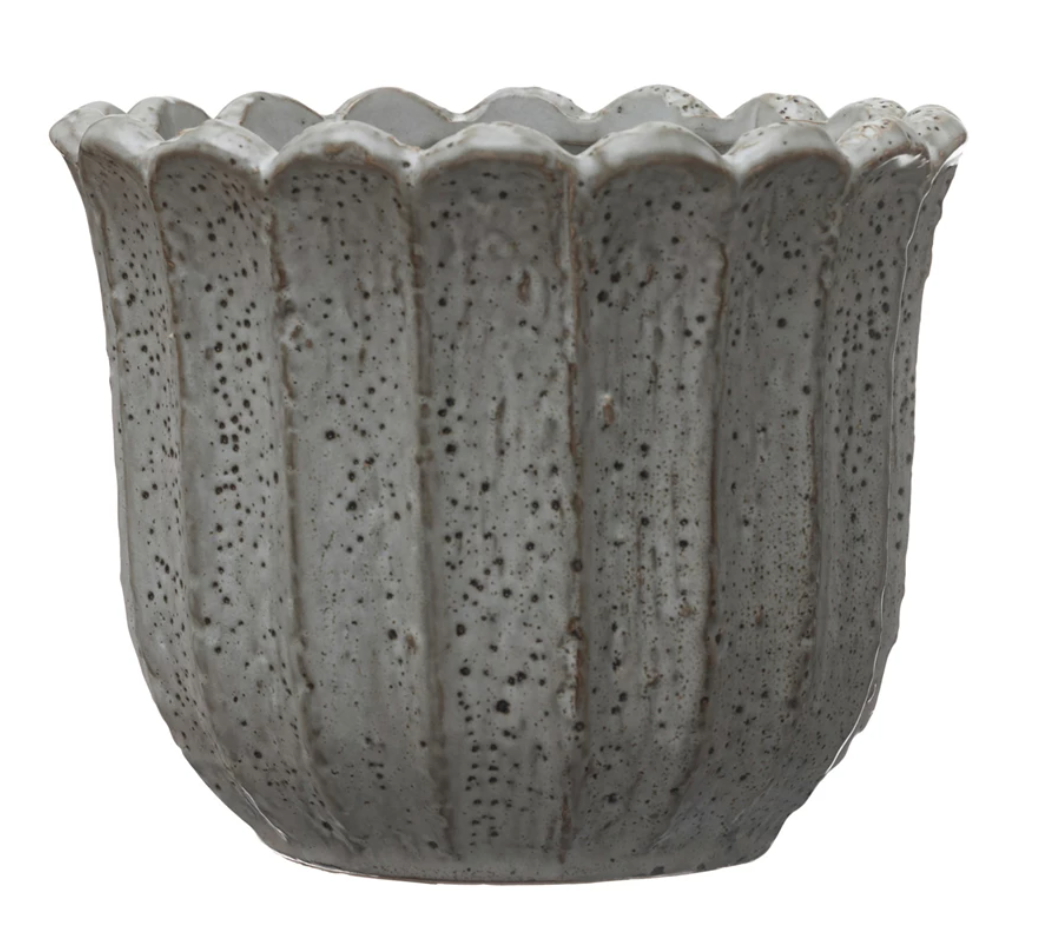 Stoneware Flower Pot, Medium