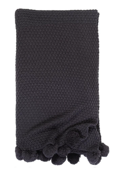 Oversized Throw Blanket with pompoms