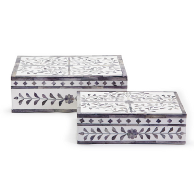 Jaipur Palace Gray and White Tear Box
