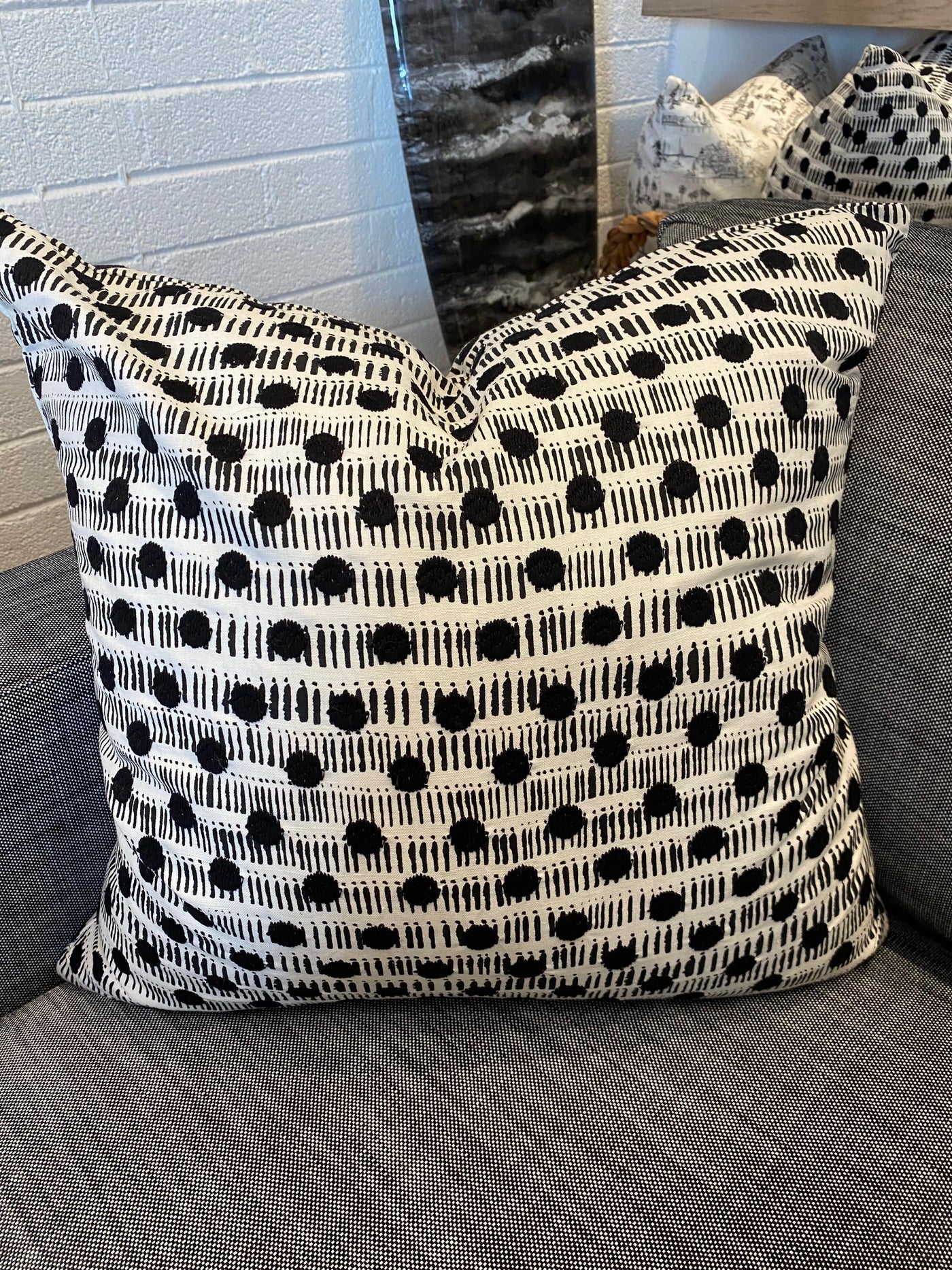 Polka Dot Black and White Pillow